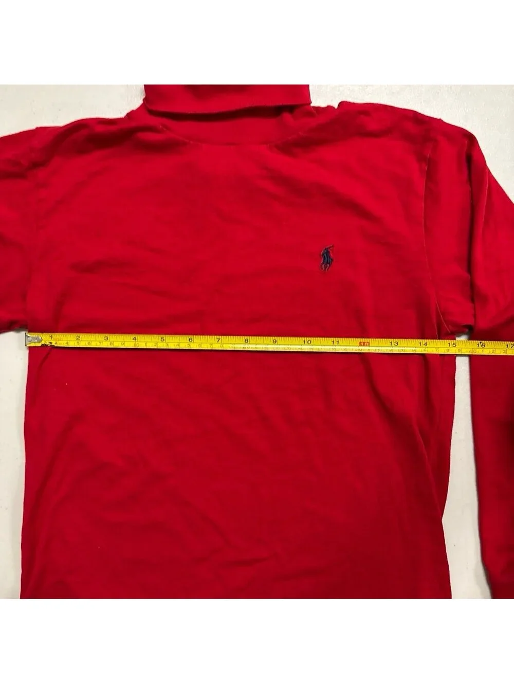 POLO BY RALPH LAUREN RED COTTON TURTLENECK SHIRT SIZE S (8/10)